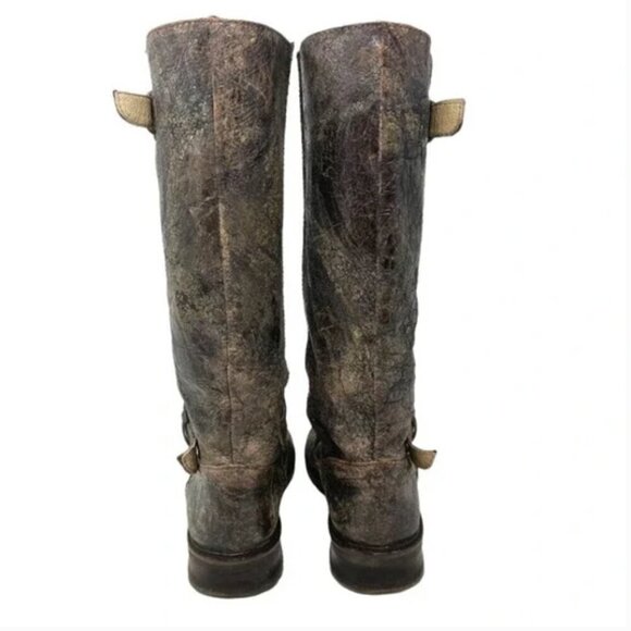 Steve Madden Hacienda Tall Distressed Brown Leather Boots - Size 10 - Picture 5 of 9